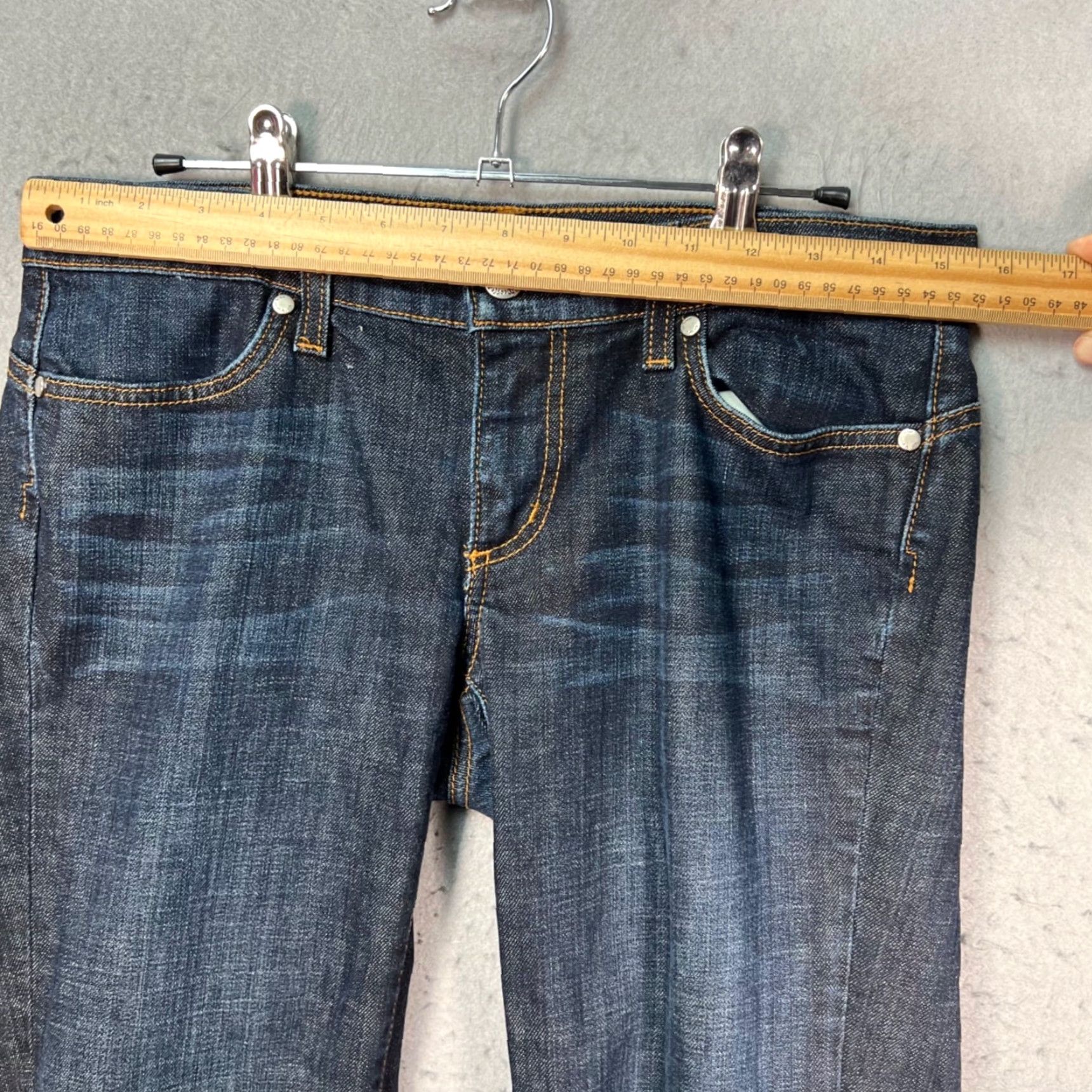 Vintage We The People Womens Jeans Bootcut 5-Pocket Design Dark Wash Size 29 Blue Denim Stretch Cotton Lycra Size 29" - 6 Thumbnail