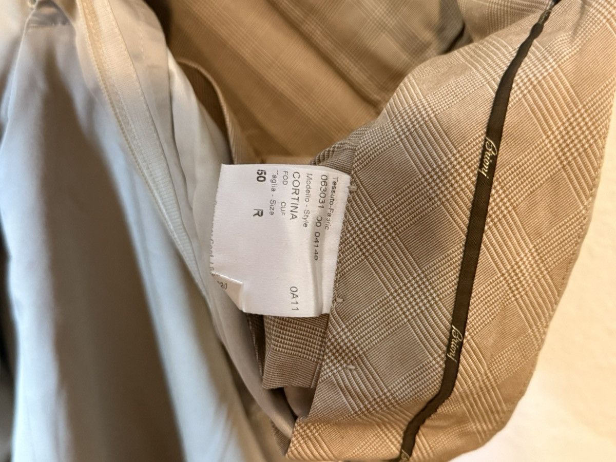 Brioni Brioni "Cortina" Luxury Dress Pants - Beige/Tan Plaid Size US 34 / EU 50 - 6 Thumbnail