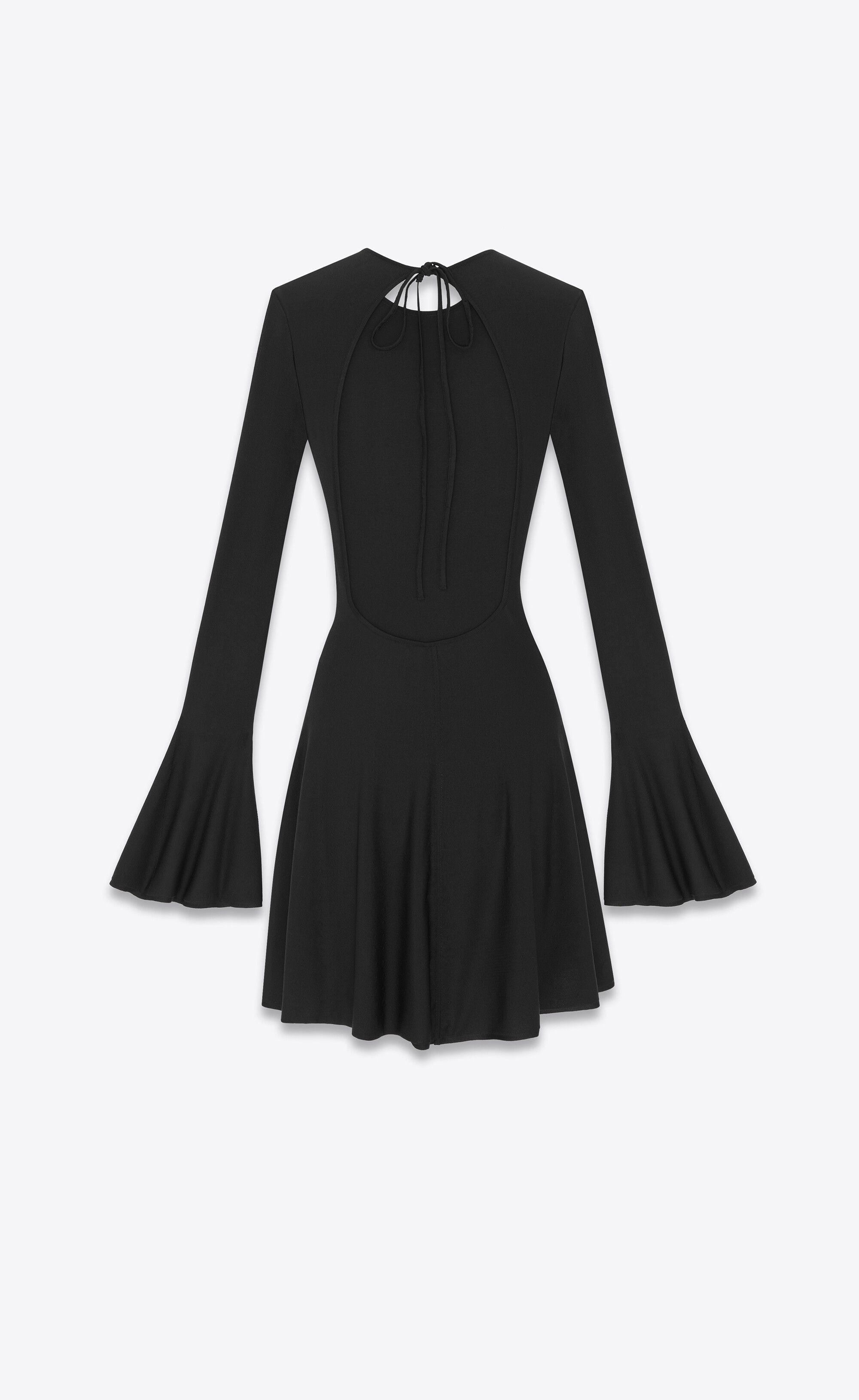 Saint Laurent Paris o1s1wg110425 732897 Skater Dress in Black Size S / US 4 / IT 40 - 2 Thumbnail