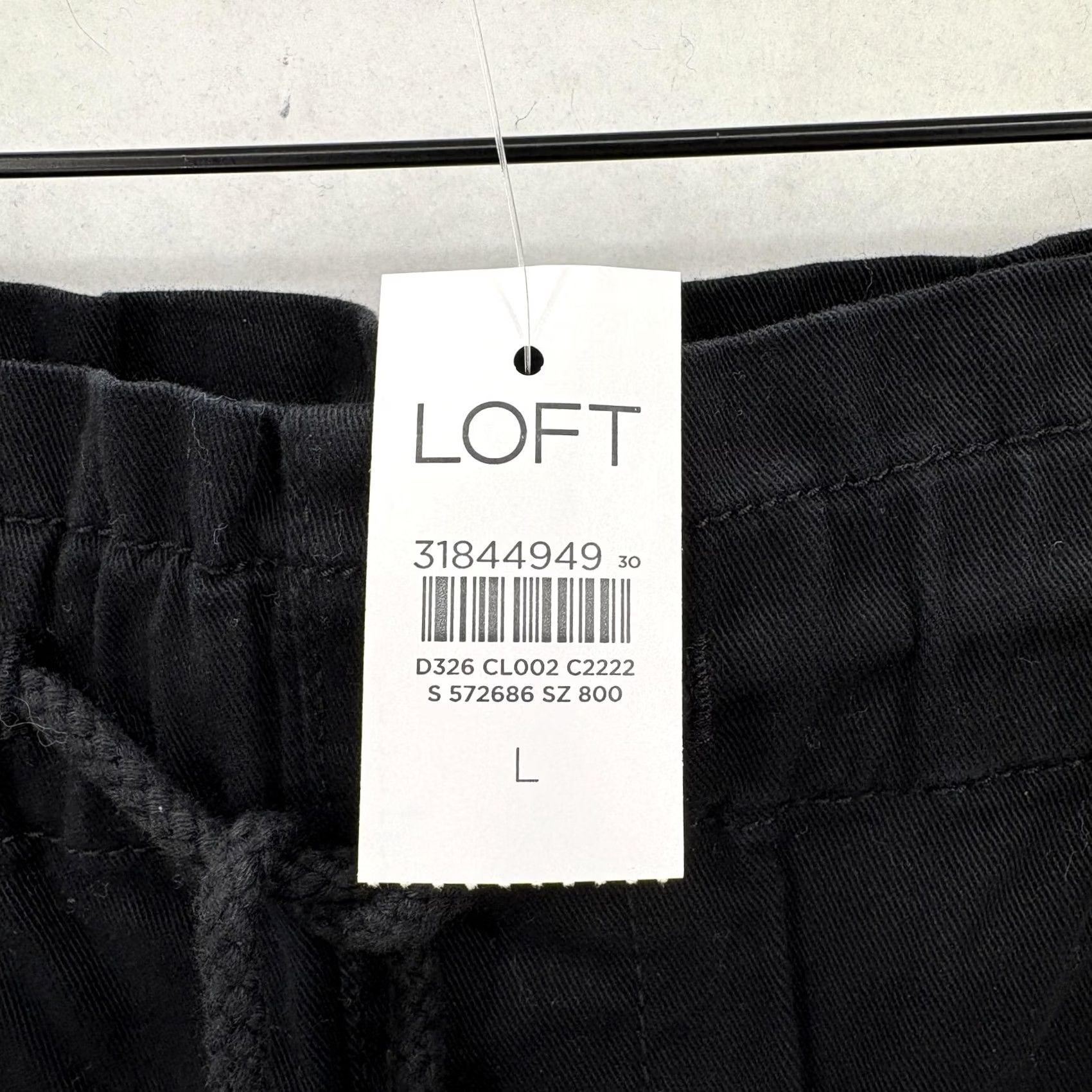 Loft LOFT Pants Womens Large Black Pull On Jogger Ankle Cotton Stretch Casual Lounge Twill Elastic Waist Pockets Stretch Size 36" / US 14 / IT 50 - 4 Thumbnail