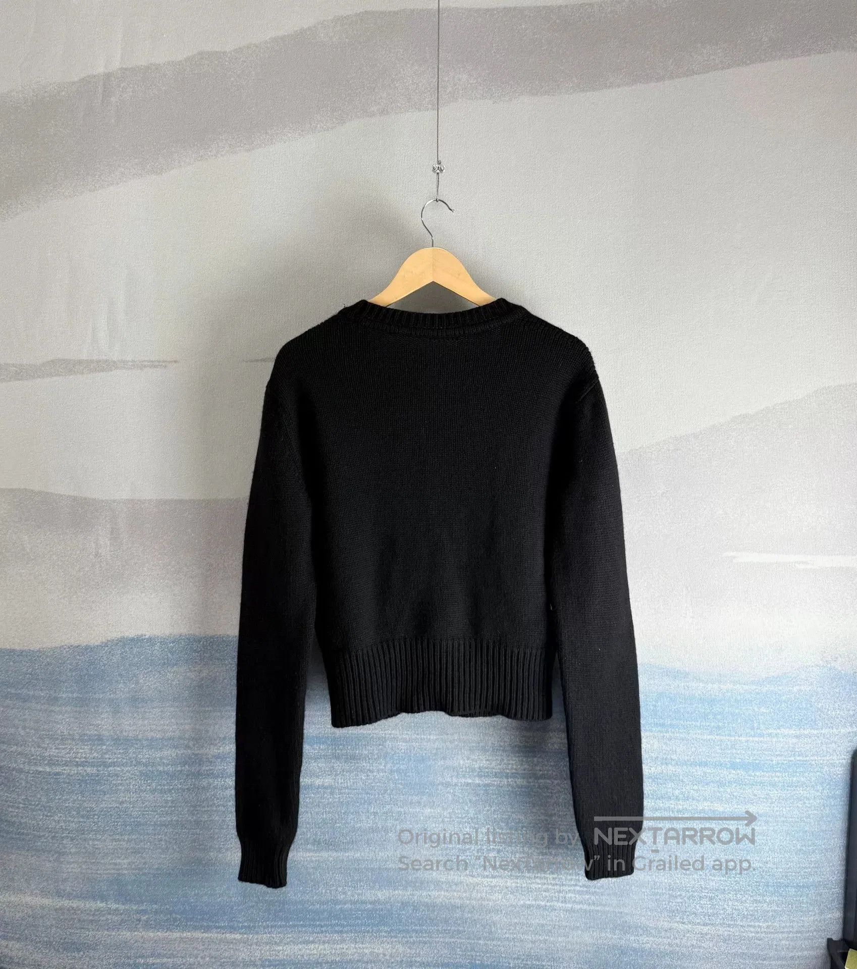 Saint Laurent Paris Saint Laurent Black Sequin Logo Cardigan. Size XS / US 0-2 / IT 36-38 - 3 Thumbnail