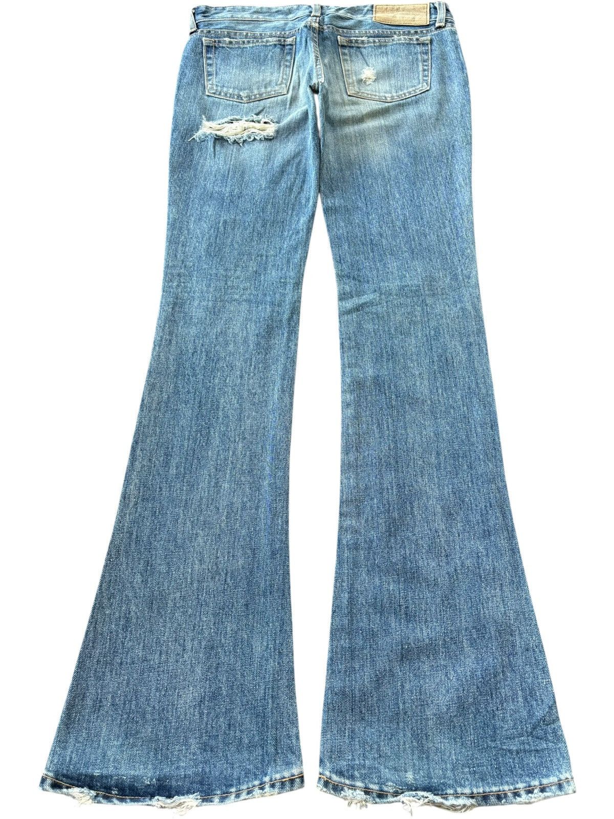 MOUSSY Vintage Japanese Moussy Distress Low Rise Flare Jeans Size 30" / US 8 / IT 44 - 2 Thumbnail