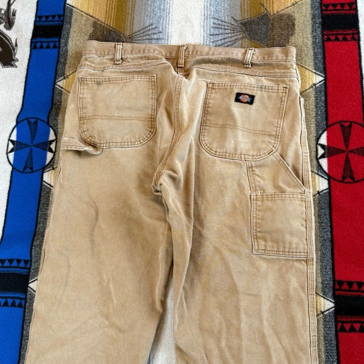 Dickies VINTAGE Dickies Canvas Carpenter Pants Jeans 40x32 Brown Regular Men 90s Grunge Workwear Distressed Canvas Straight Inseam 32" Button Zip Size US 40 / EU 56 - 6 Thumbnail