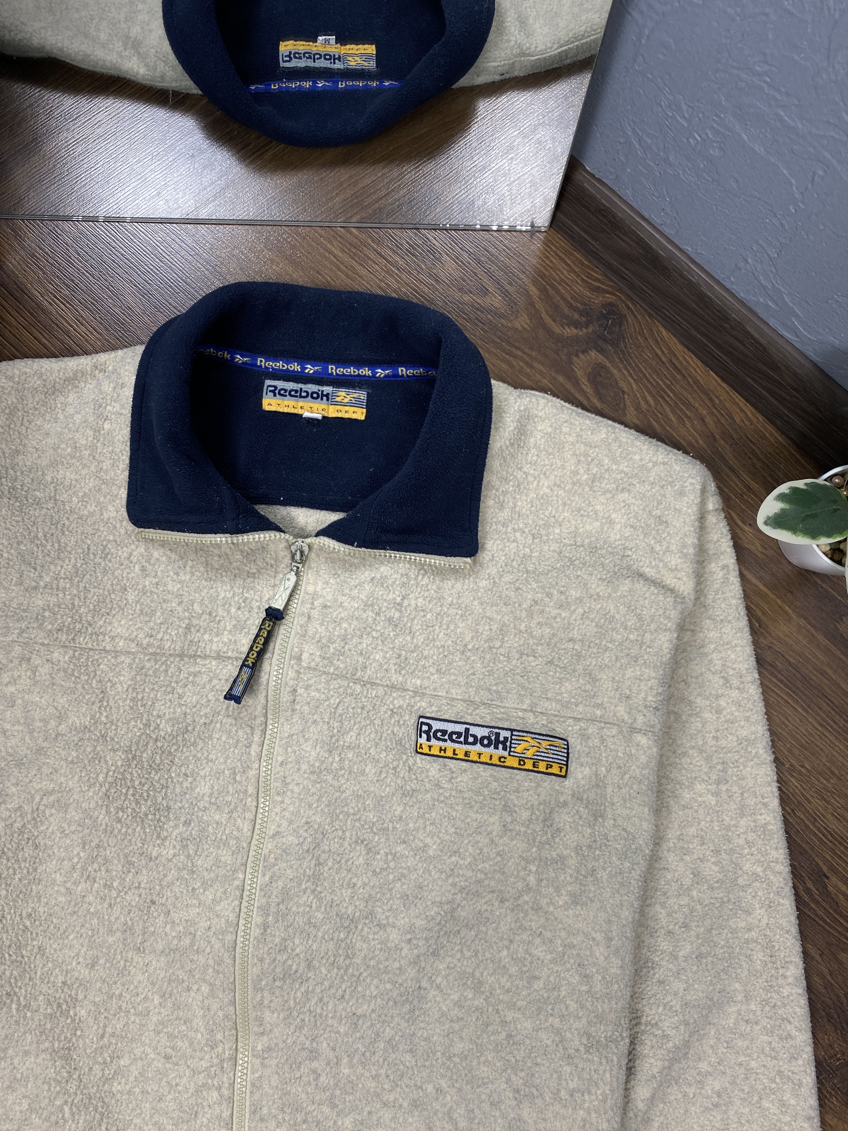 Reebok Reebok 90s Vintage Mens 1\4 Zip Fleece Jacket Size US M / EU 48-50 / 2 - 2 Thumbnail