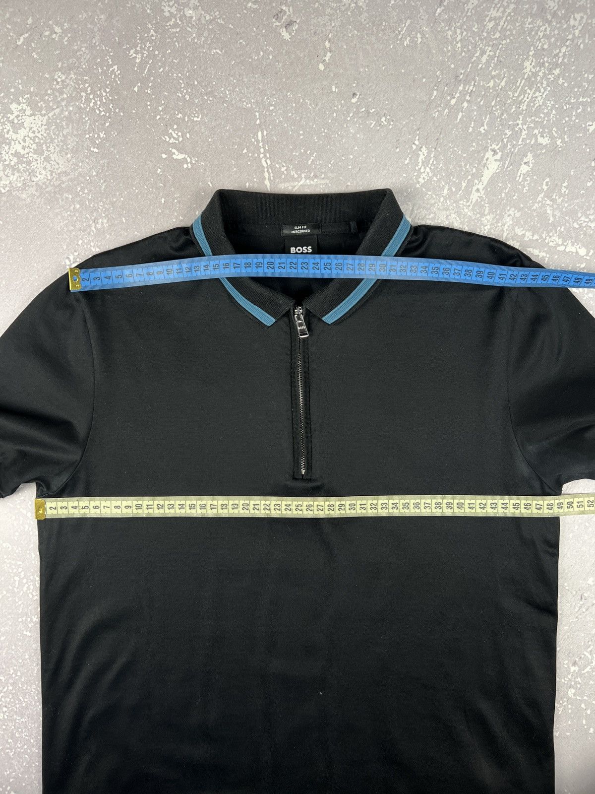Hugo Boss Hugo Boss Slim Fit Zip Cotton Polo Shirt Mens Medium Size US M / EU 48-50 / 2 - 12 Thumbnail