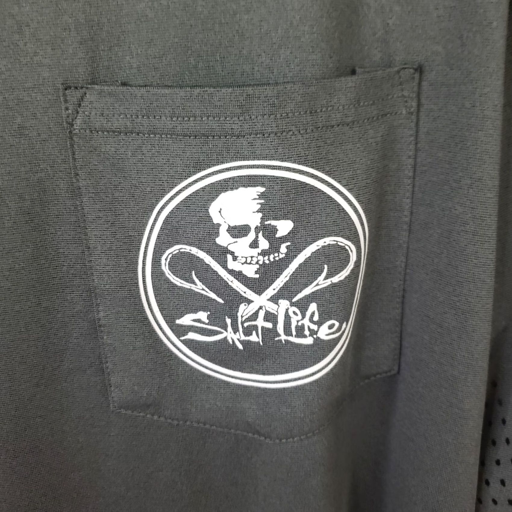 Vintage Salt Life SLX Crew Shirt Mens M Gray L. S. Performance Fishing with Neck Gaiter Size US M / EU 48-50 / 2 - 6 Thumbnail