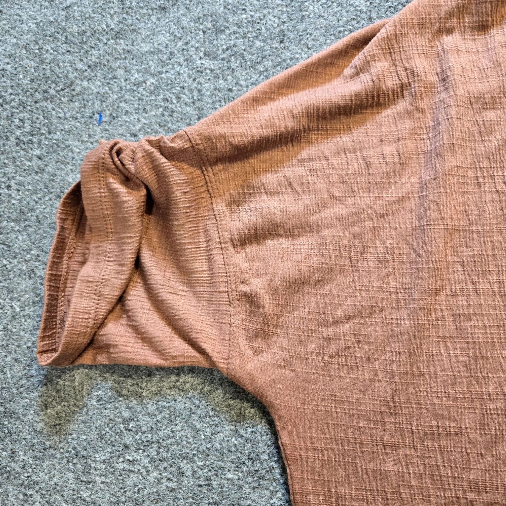 Vintage Max Studio Sweater Women XL Brown Texture Short Sleeve Stretch Boxy Capsule Blouse Knit Size XL / US 12-14 / IT 48-50 - 5 Thumbnail