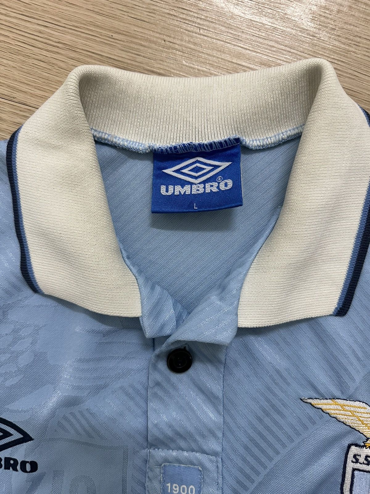 Umbro × Vintage Vintage 1995 Lazio Banca Di Roma Home Kit Umbro Jersey Size US L / EU 52-54 / 3 - 10 Thumbnail