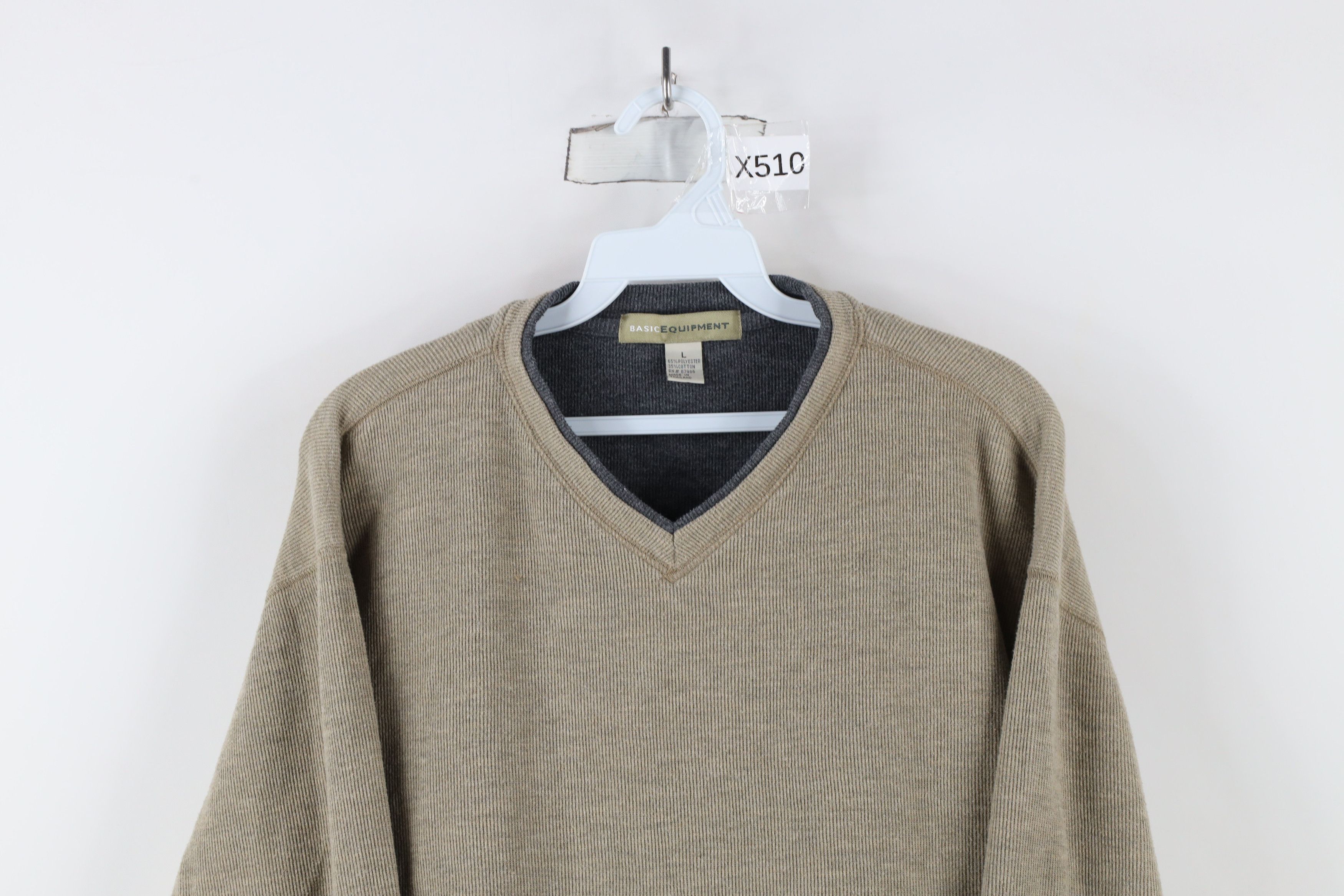 Vintage Vintage 90s Streetwear Blank Ribbed Knit Long Sleeve T-Shirt Size US L / EU 52-54 / 3 - 2 Thumbnail