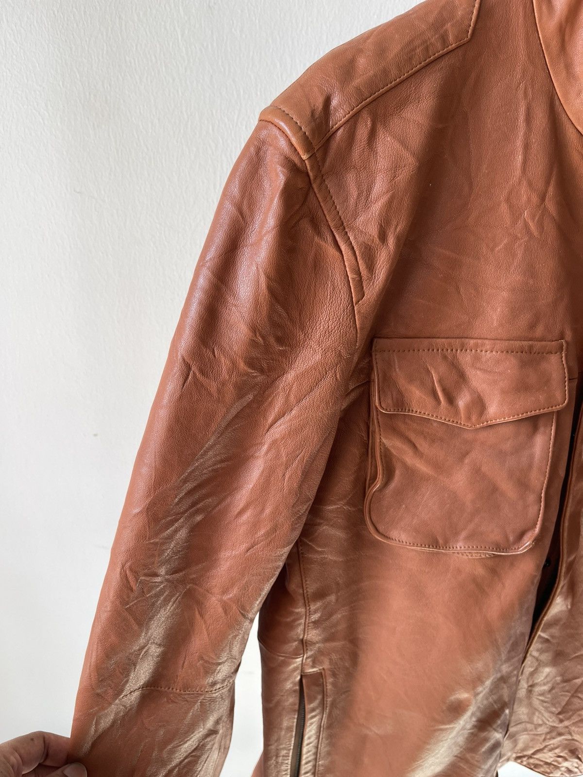 Designer × Theory Theory Sheepskin Leather Zip Jacket Size US M / EU 48-50 / 2 - 7 Thumbnail