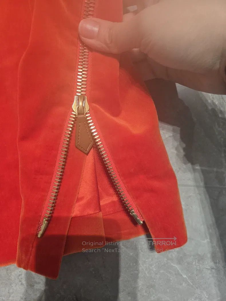 Hermes Hermes Side-zip skirt, orange Size 24" / US 00 / IT 34 - 2 Thumbnail