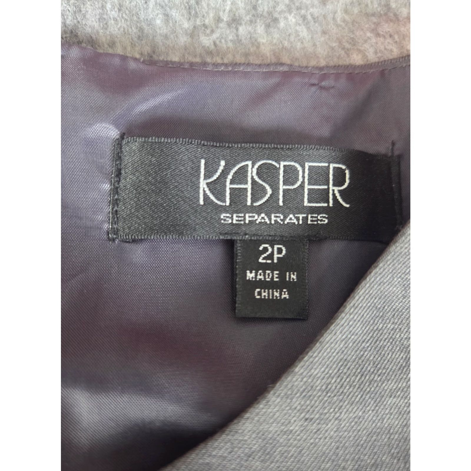 Kasper Kasper Tank Dress Kasper Separates Gray Sleeveless Knee Length Zip Back Slit Lined Petite 2P Women’s Workwear Casual Daytime Size XS / US 0-2 / IT 36-38 - 3 Thumbnail