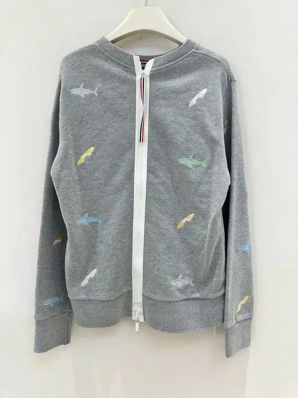 Thom Browne Thom Browne Gray Long Sleeve Cotton Sweatshirt . Size US L / EU 52-54 / 3 - 2 Thumbnail