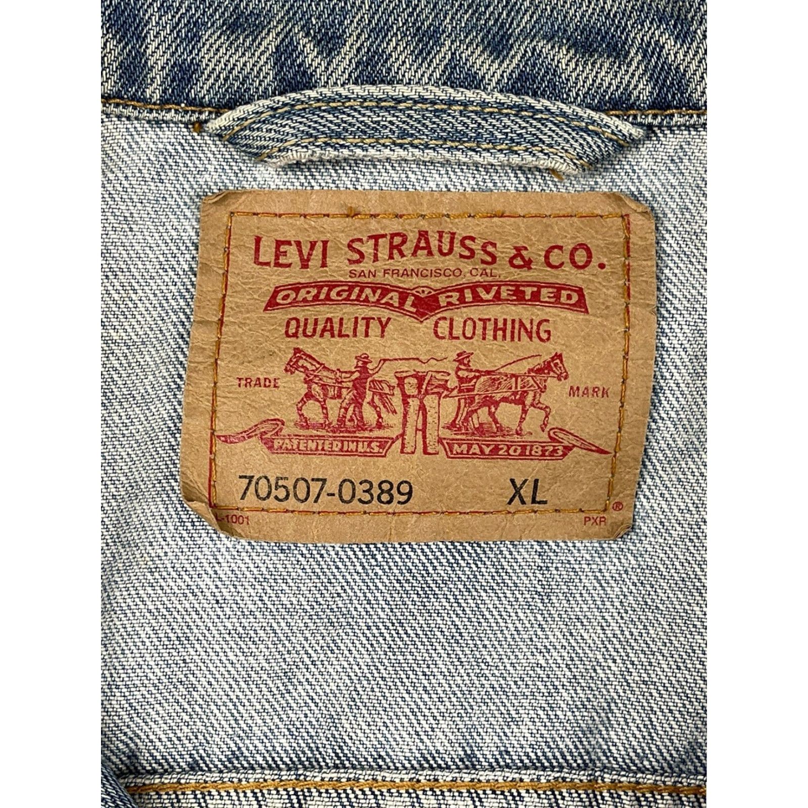 Levi's VINTAGE Levi's Trucker Jacket Men XL Blue Denim 90s USA Western Pockets Mens Size US 36 / EU 52 - 3 Thumbnail