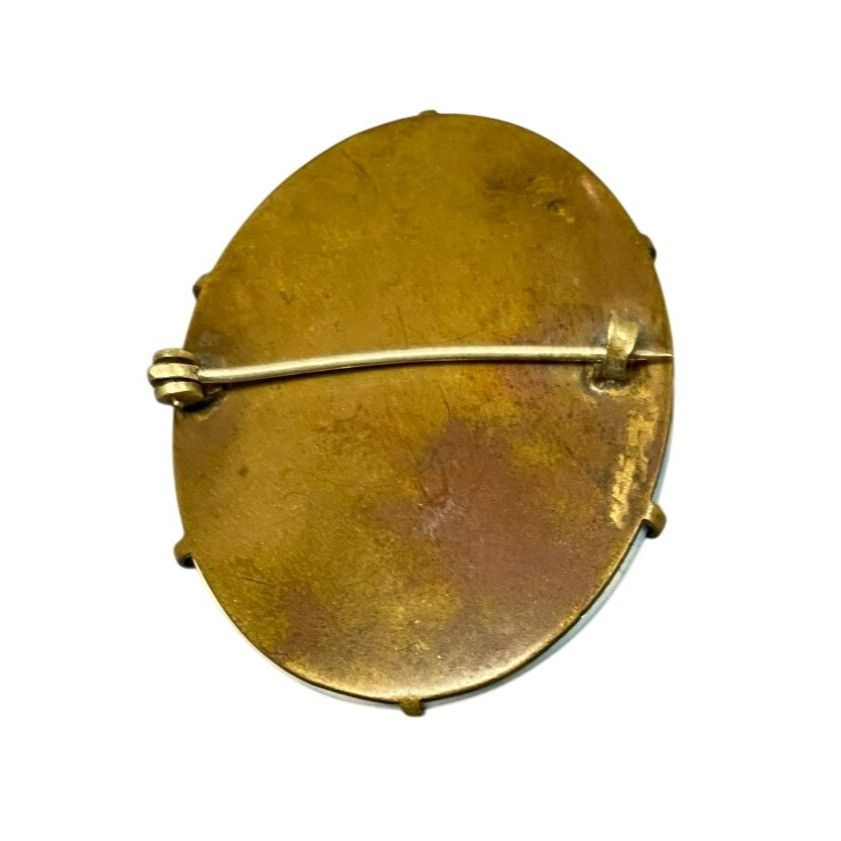 Other Antique Porcelain Over Brass Forget Me Not Brooch With Hand- Size ONE SIZE - 6 Thumbnail