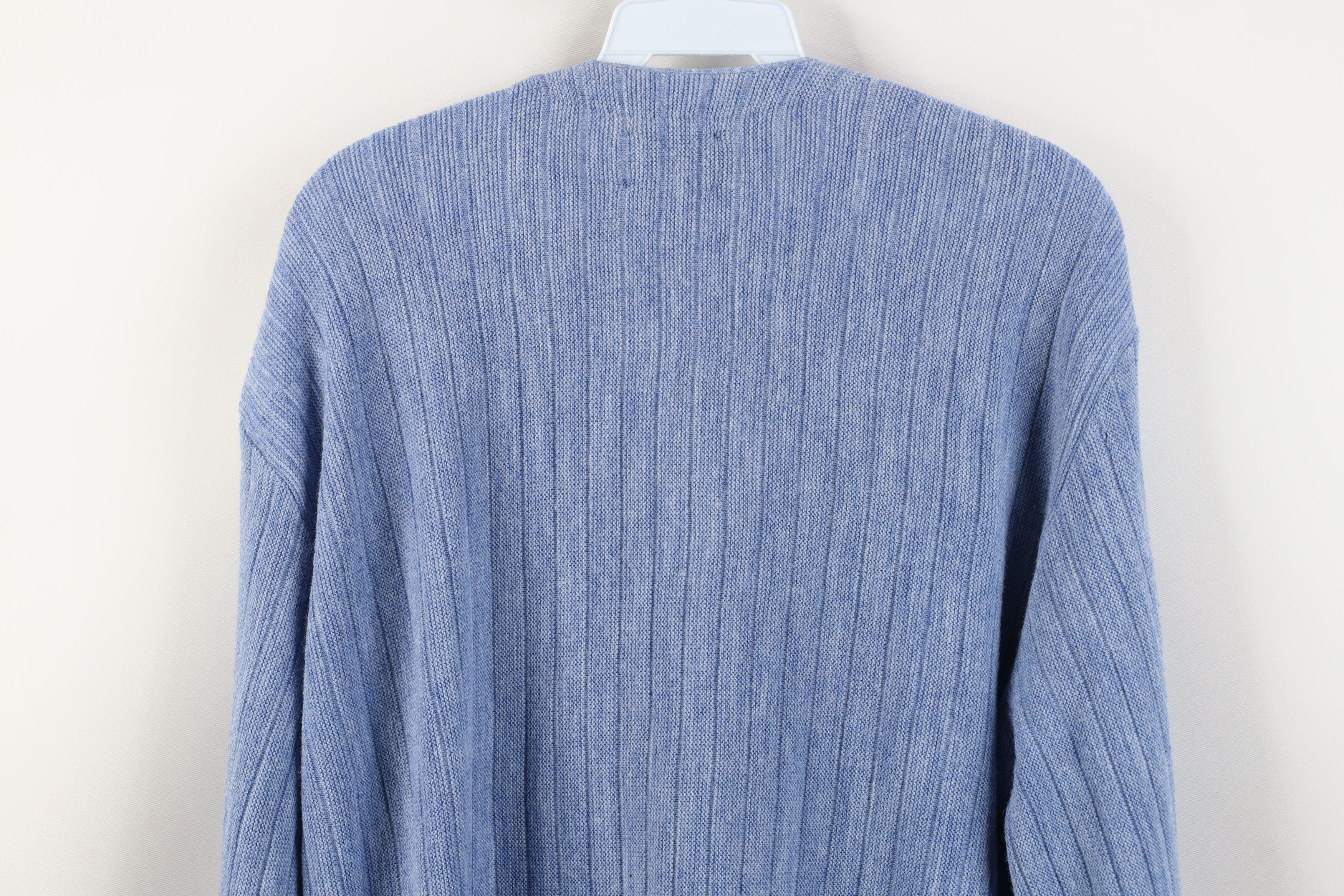 Vintage Vintage 70s Streetwear Ribbed Knit Cardigan Sweater Blue USA Size US XL / EU 56 / 4 - 11 Thumbnail