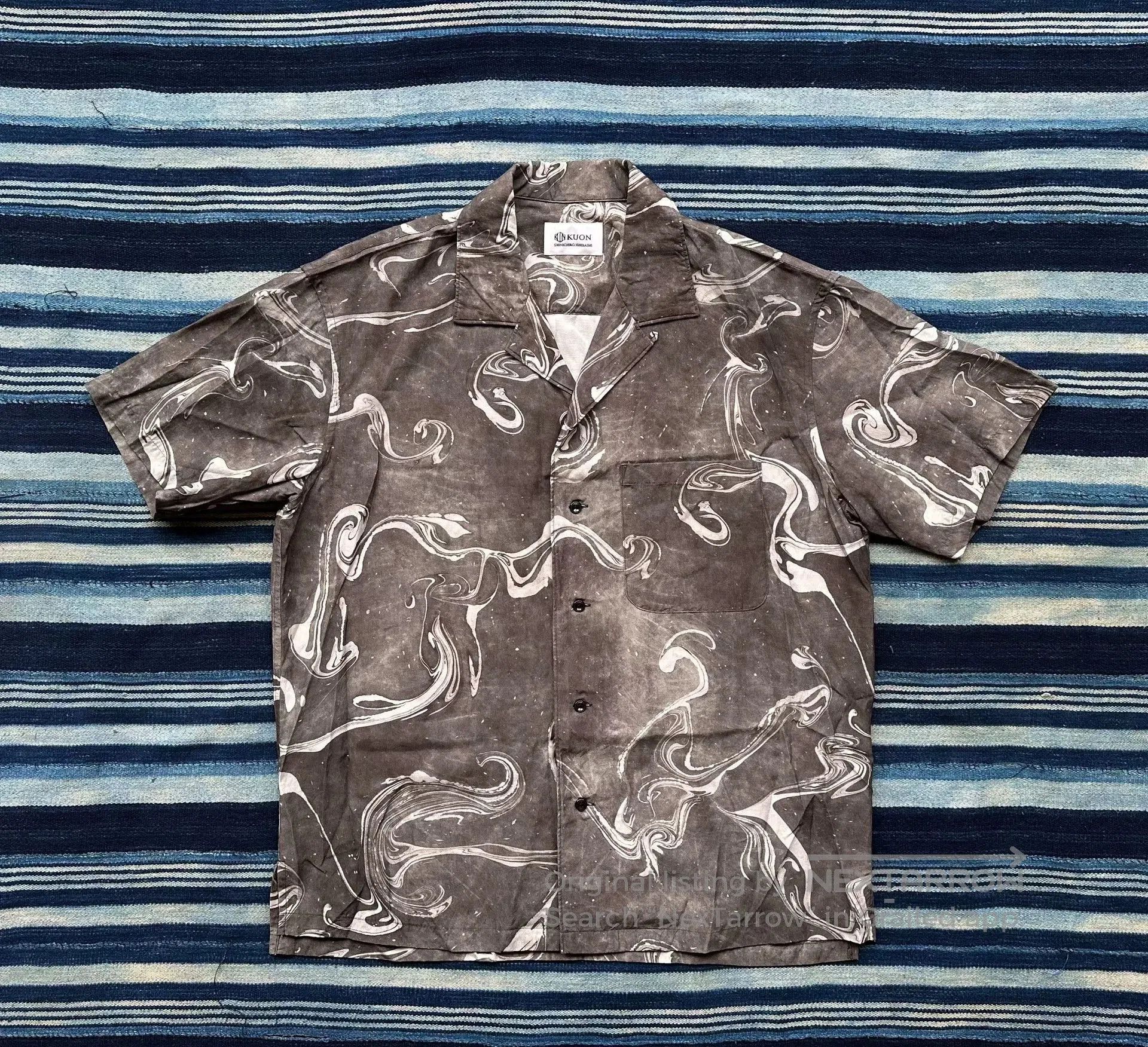 KUON kuon suminagashi camp collar shirt. Size US S / EU 44-46 / 1 - 1 Thumbnail