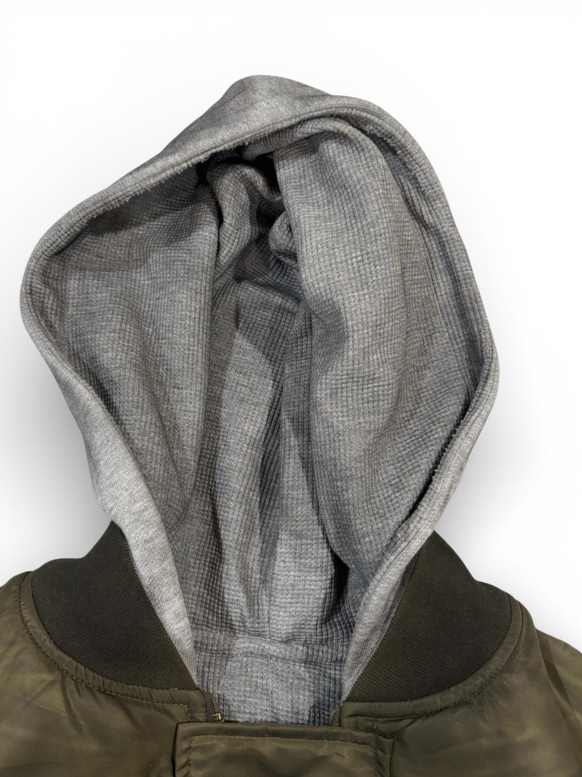 No Faith Studios Reversible waffle cotton hoody/bomber olive Size US M / EU 48-50 / 2 - 6 Thumbnail