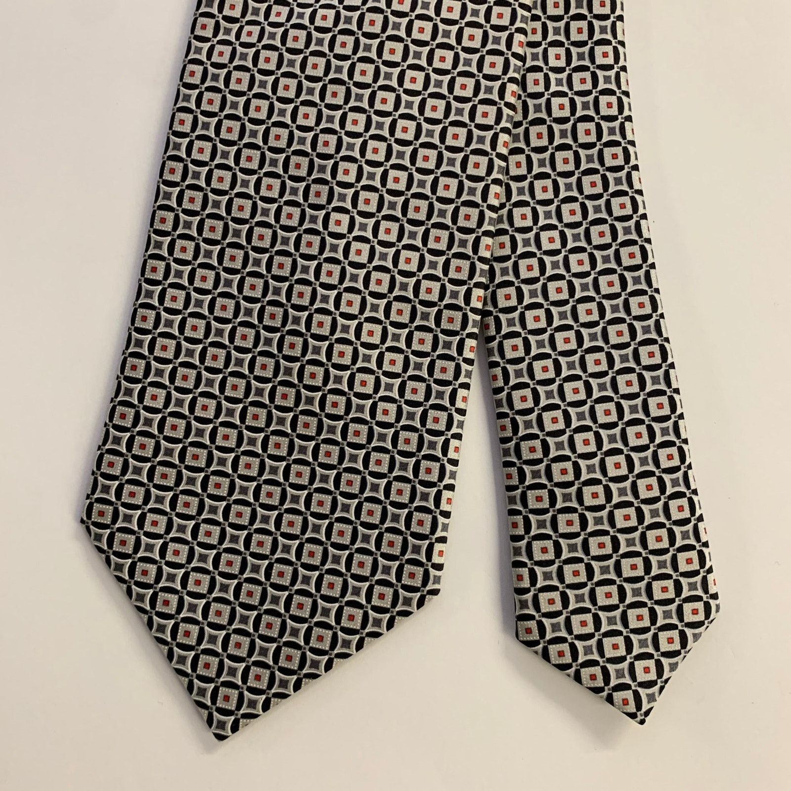 Brioni BRIONI Silver Grey Geometric Silk Tie Size ONE SIZE - 1 Thumbnail