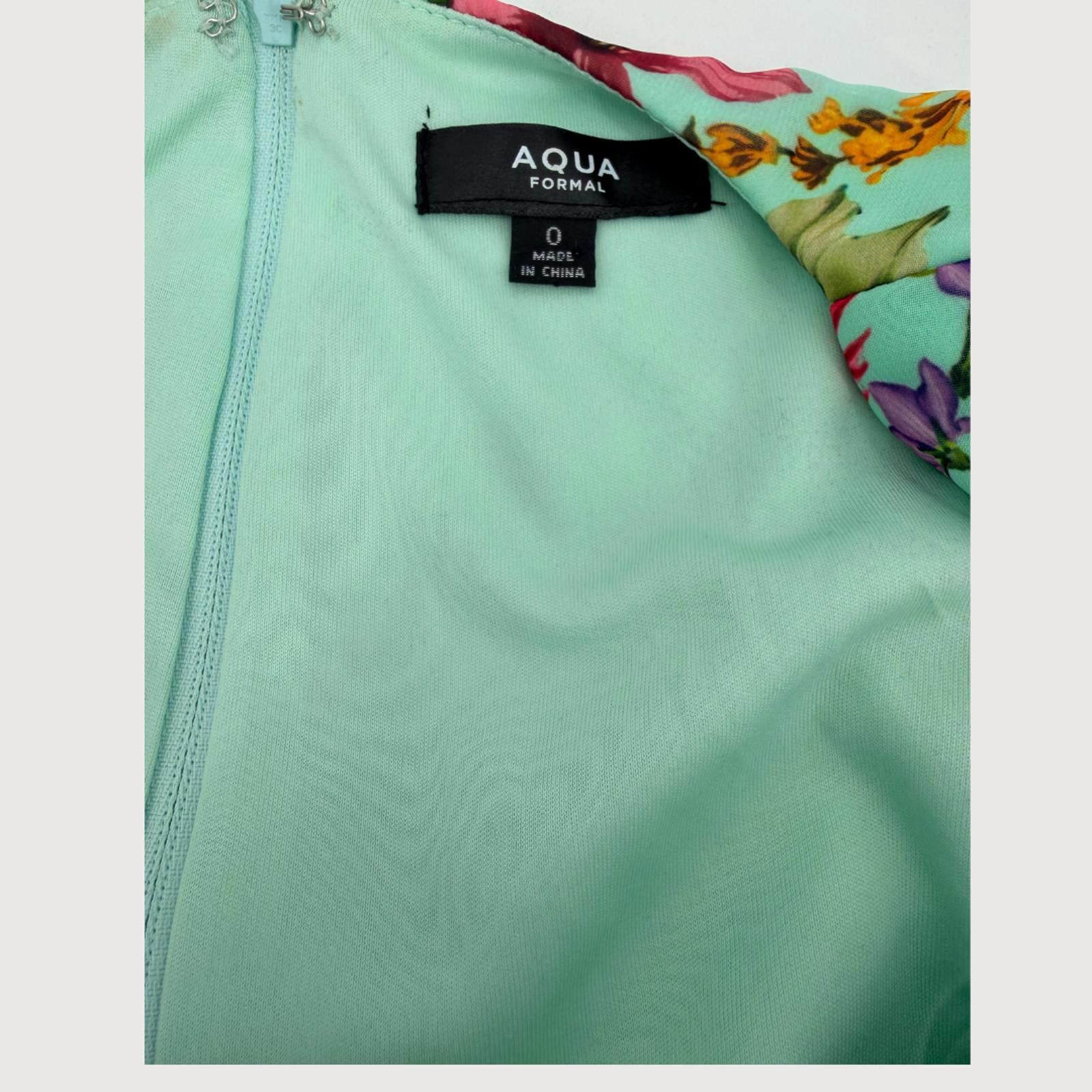 Other Aqua Floral Cutout Maxi Dress Pleated Blue Size 0 Size XS / US 0-2 / IT 36-38 - 4 Thumbnail