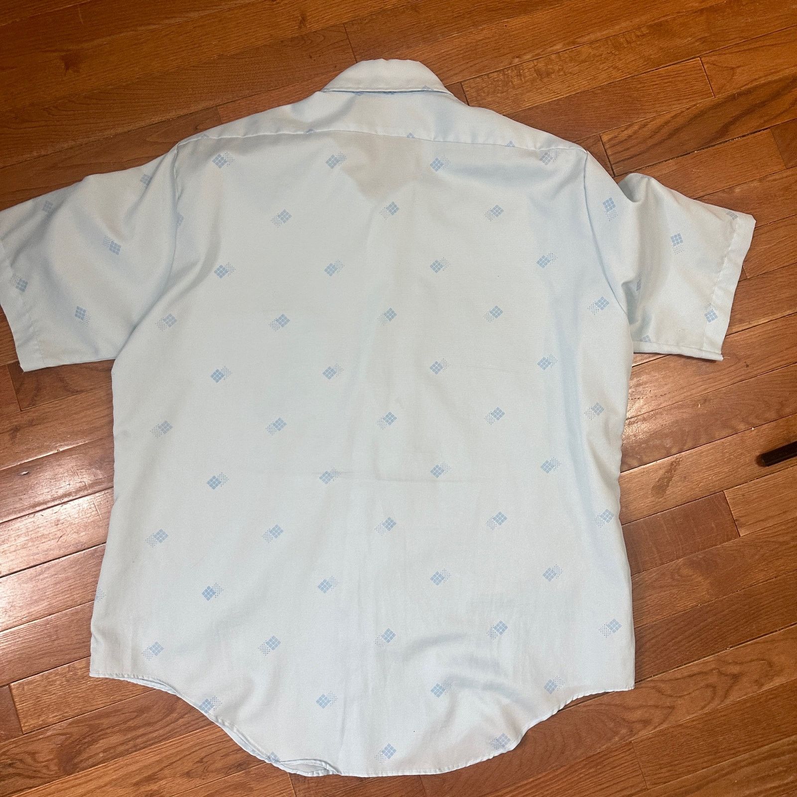 Vintage Vintage 1970' s Men's Blue Dagger Collar Shirt XL Size US XL / EU 56 / 4 - 5 Thumbnail