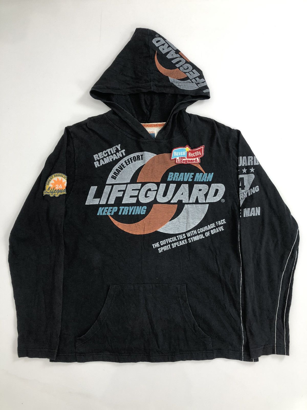 If Six Was Nine Japanese Poem Patchwork Lifeguard Hoodie Punk Rock Style Size US XL / EU 56 / 4 - 1 Thumbnail
