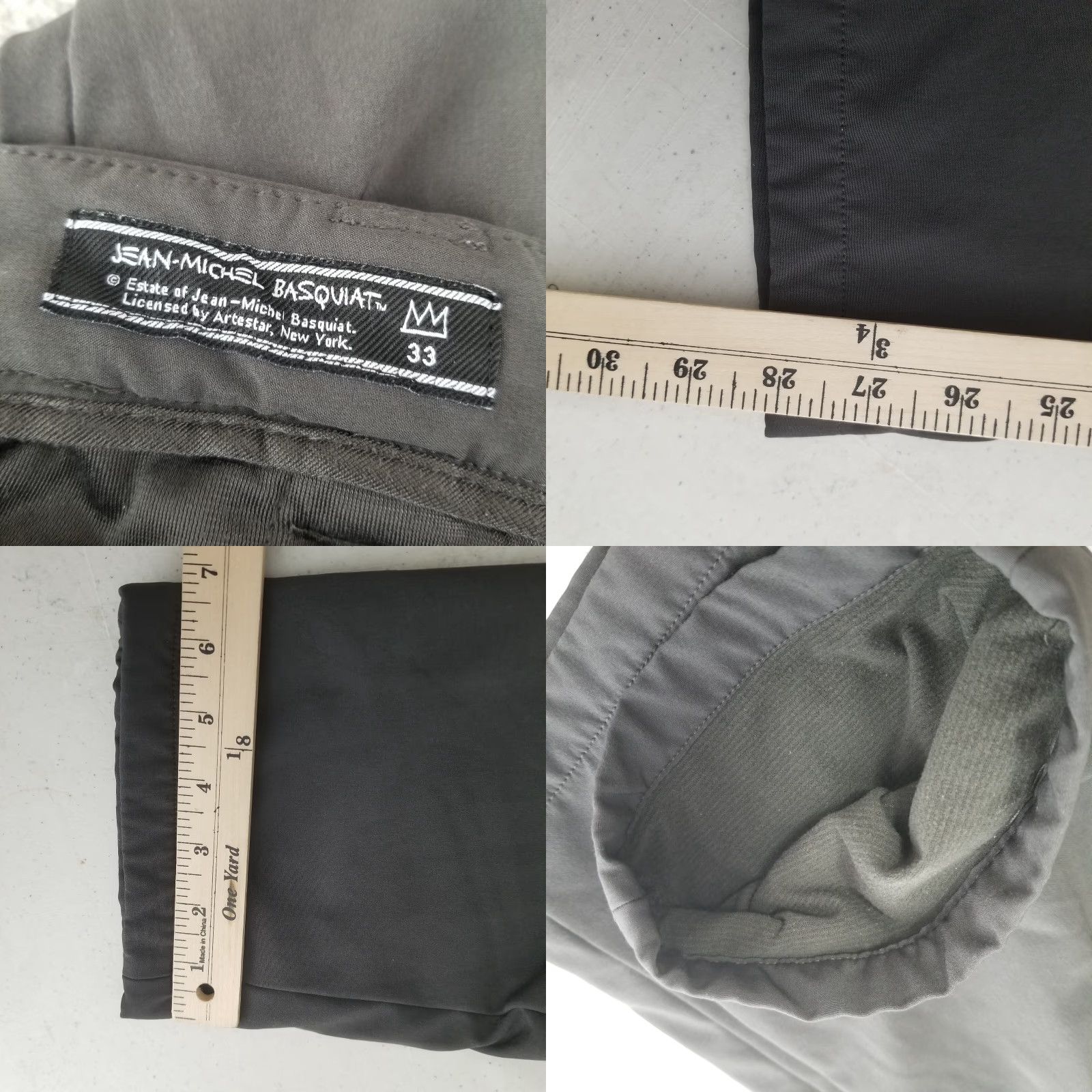 Vintage VINTAGE Jean Michel Basquiat Pants Mens 33x28 Gray Tech Performance Chino Golf Stretch Size US 33 - 8 Thumbnail