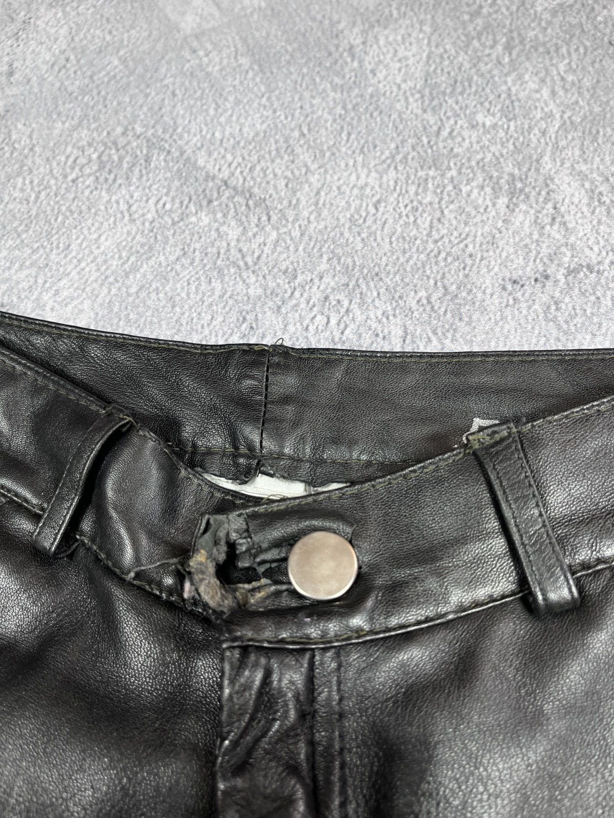 Leather × Vintage Vintage Y2K Leather pants biker opuim kadoya style size 4 Size 27" / US 4 / IT 40 - 12 Thumbnail