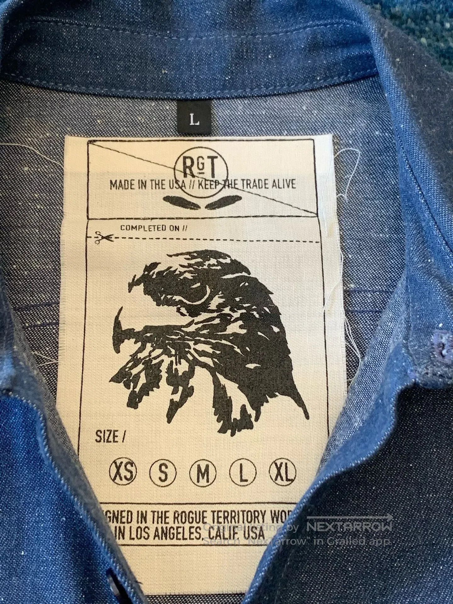 Rogue Territory RGT Shawl Collar Snowflake Denim Work Shirt. Size US L / EU 52-54 / 3 - 5 Thumbnail