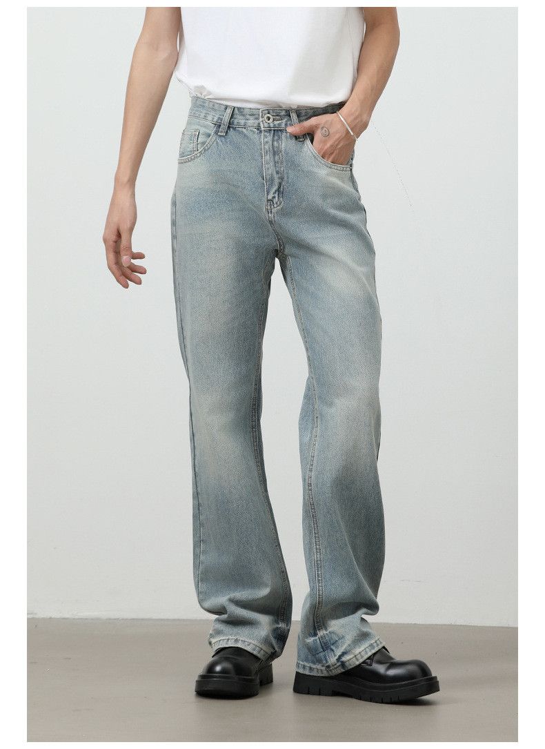 Japanese Brand Japanese retro washed distressed wide-leg straight jeans Size US 32 / EU 48 - 2 Thumbnail