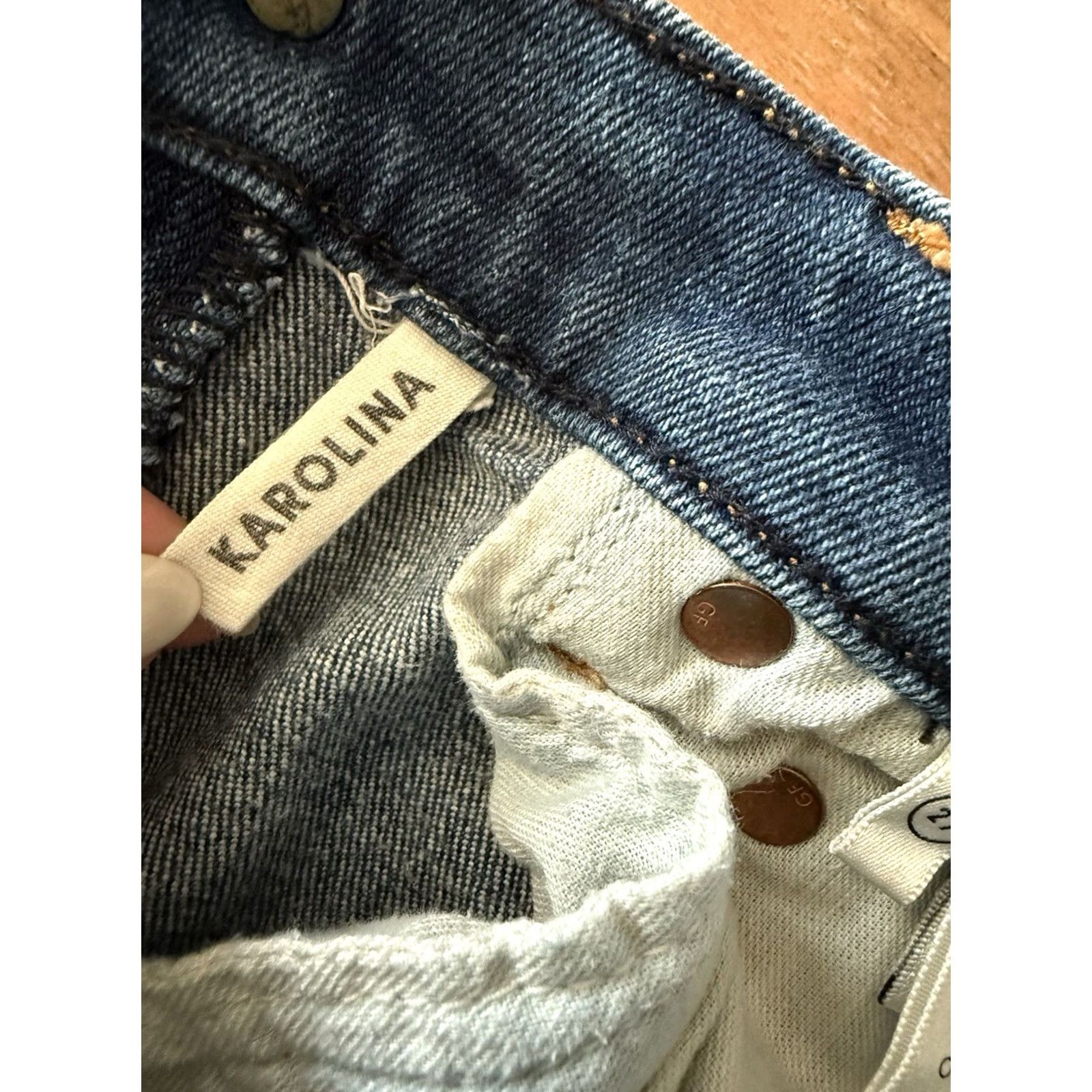 GRLFRND Grlfrnd Karolina Slim Fit High-Rise Jeans in Joan Jett Womens 27x28 Button Fly Jeans Size 27" / US 4 / IT 40 - 4 Thumbnail