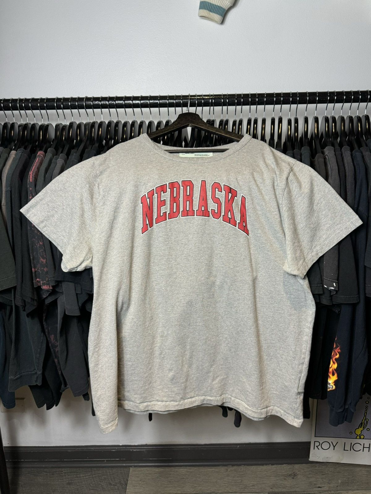 Off-White Nebraska T-Shirt Tee Big Logo. XXL