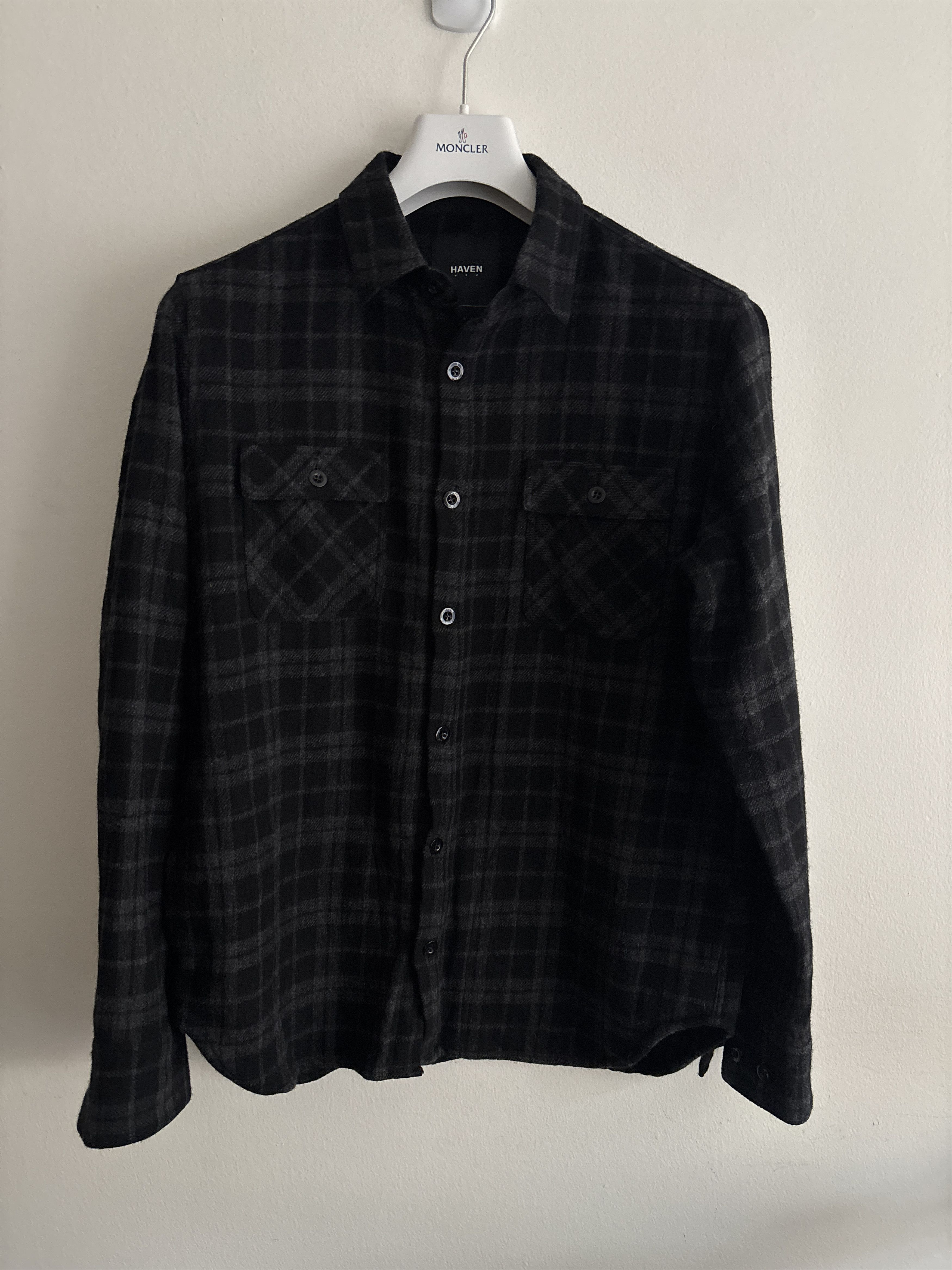 Haven $435 Black Grey Plaid Wool Overshirt/ Shirt Jacket Japan Size US M / EU 48-50 / 2 - 1 Thumbnail