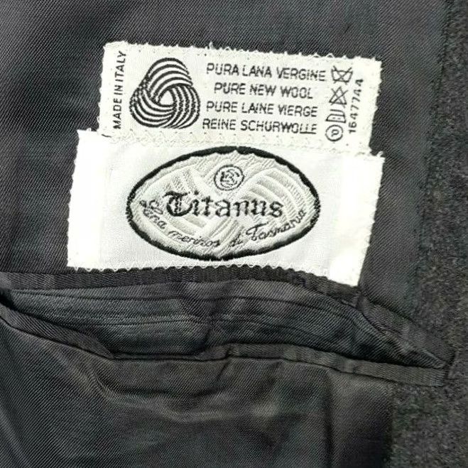 Vintage Bianchi Blazer Jacket Coat 48 Gray Tasmanian Wool Italy 2 Buttons Titanus Condor Size 48R - 3 Thumbnail