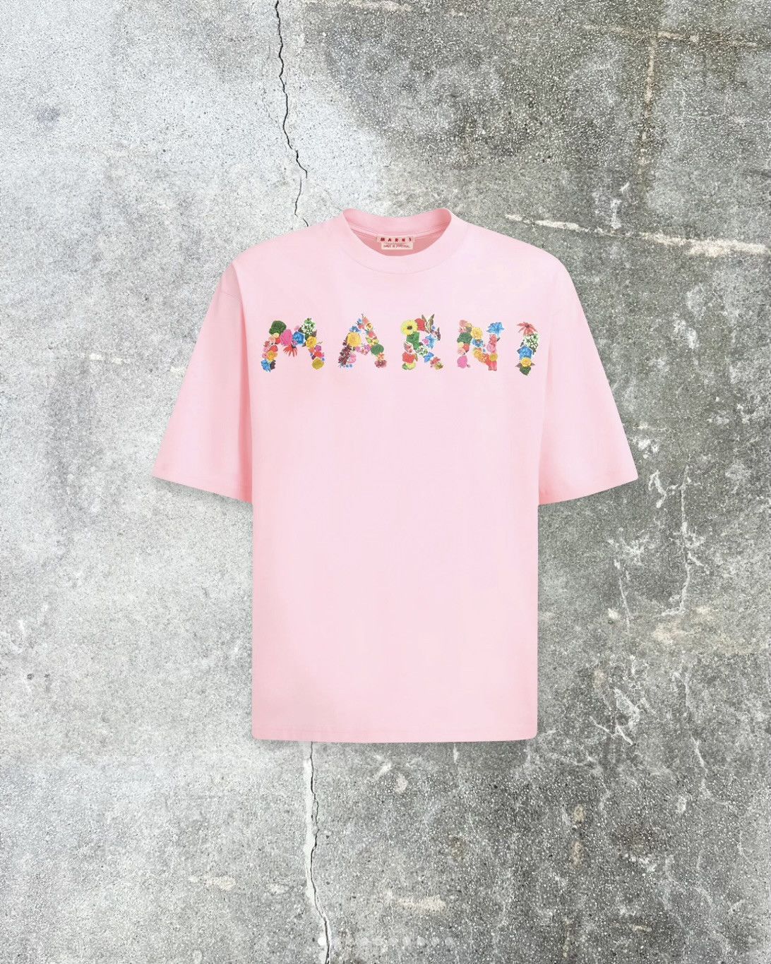 image of Marni Gingham Logo-Print Cotton T-Shirt in Pink, Men's (Size XL)