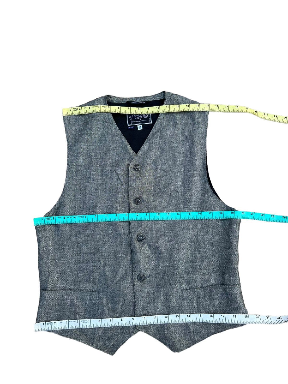 Versace Vintage 90s Gianni Versace Versus Linen Vest Size US M / EU 48-50 / 2 - 2 Thumbnail