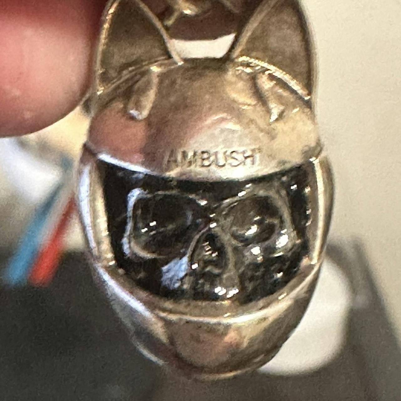 925 Silver Ambush Cat Helmet Skull Earring
