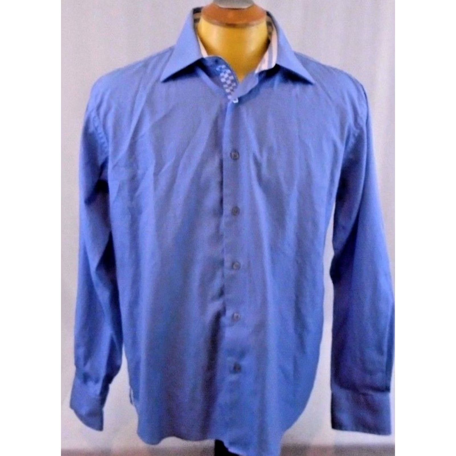 Vintage Visconti Uomo Blue Large Long Sleeve Button Shirt Mens Size US L / EU 52-54 / 3 - 2 Thumbnail