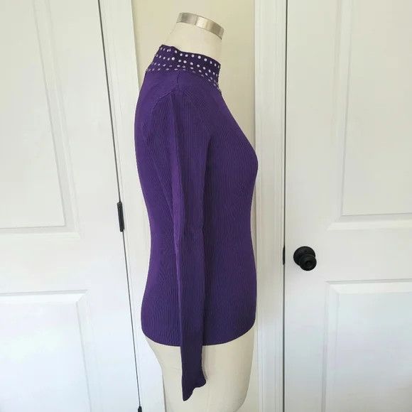 I.N.C Embellished Ribbed-Knit Turtleneck Fall Gift Party Winter Size XS / US 0-2 / IT 36-38 - 3 Thumbnail