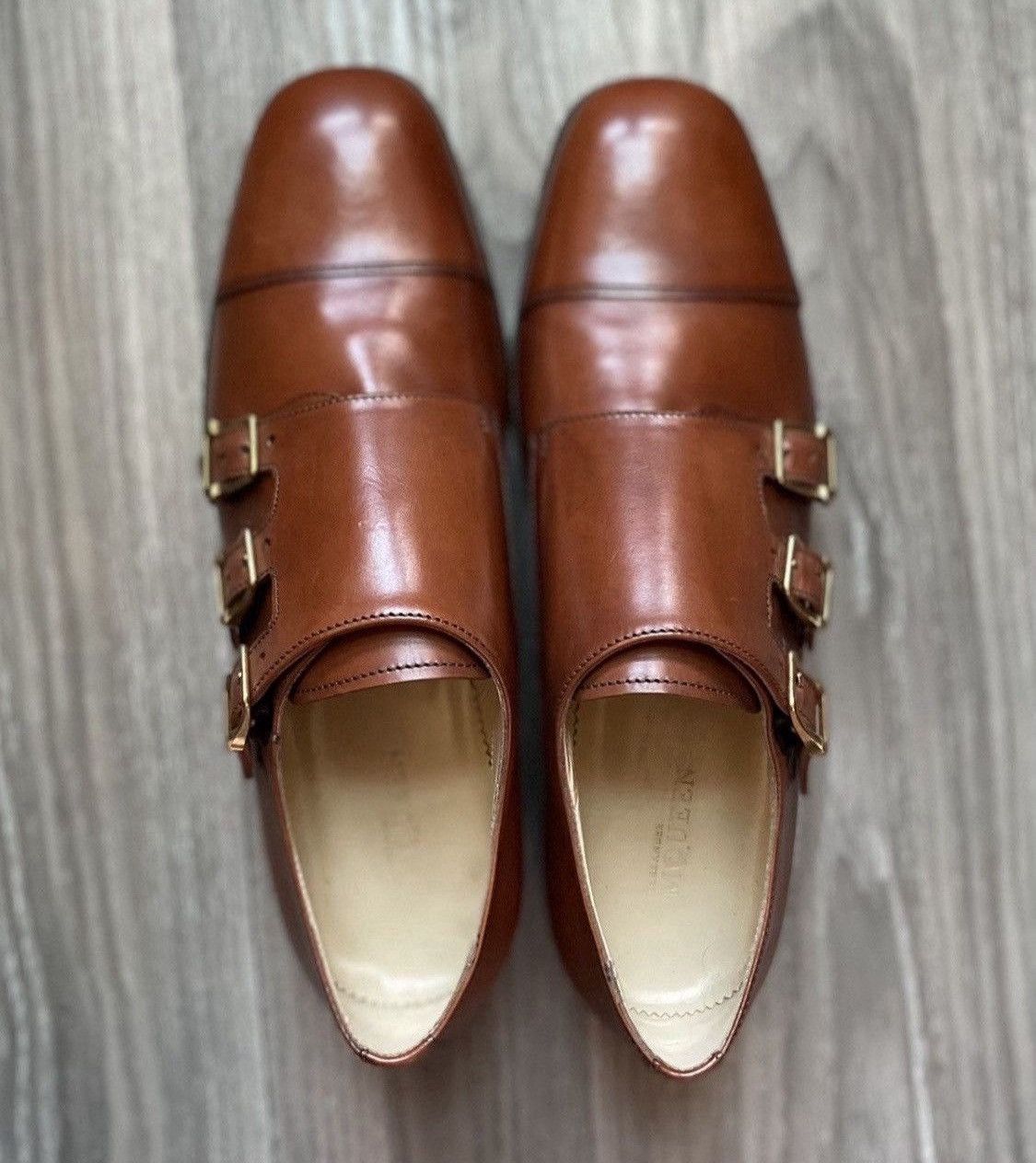 Alexander McQueen Italian Tan Triple Monkstraps Size US 10 / EU 43 - 2 Thumbnail