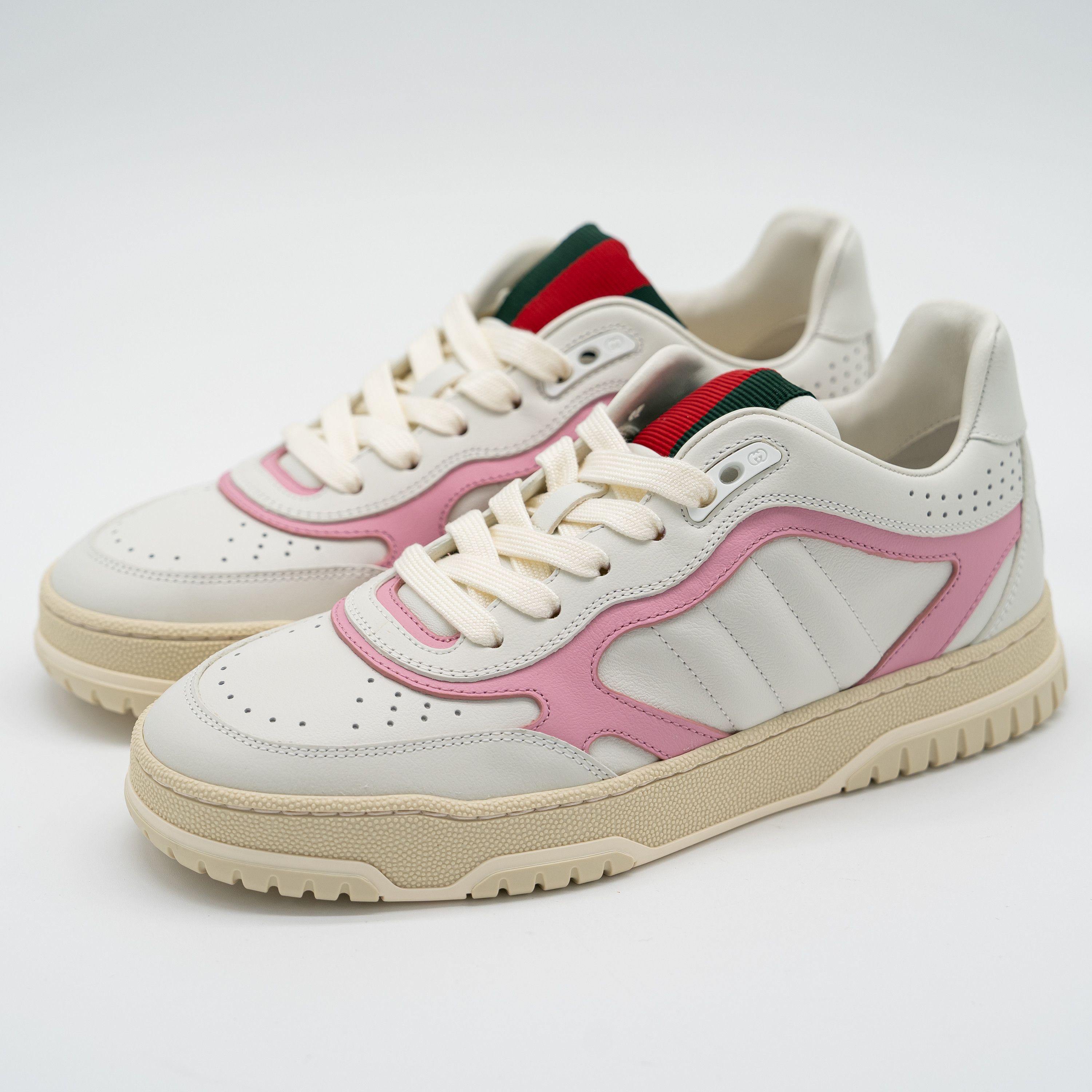 Gucci 9 US Gucci Re-Web Sneakers White Pink Leather Size US 9 / IT 39 - 1 Thumbnail