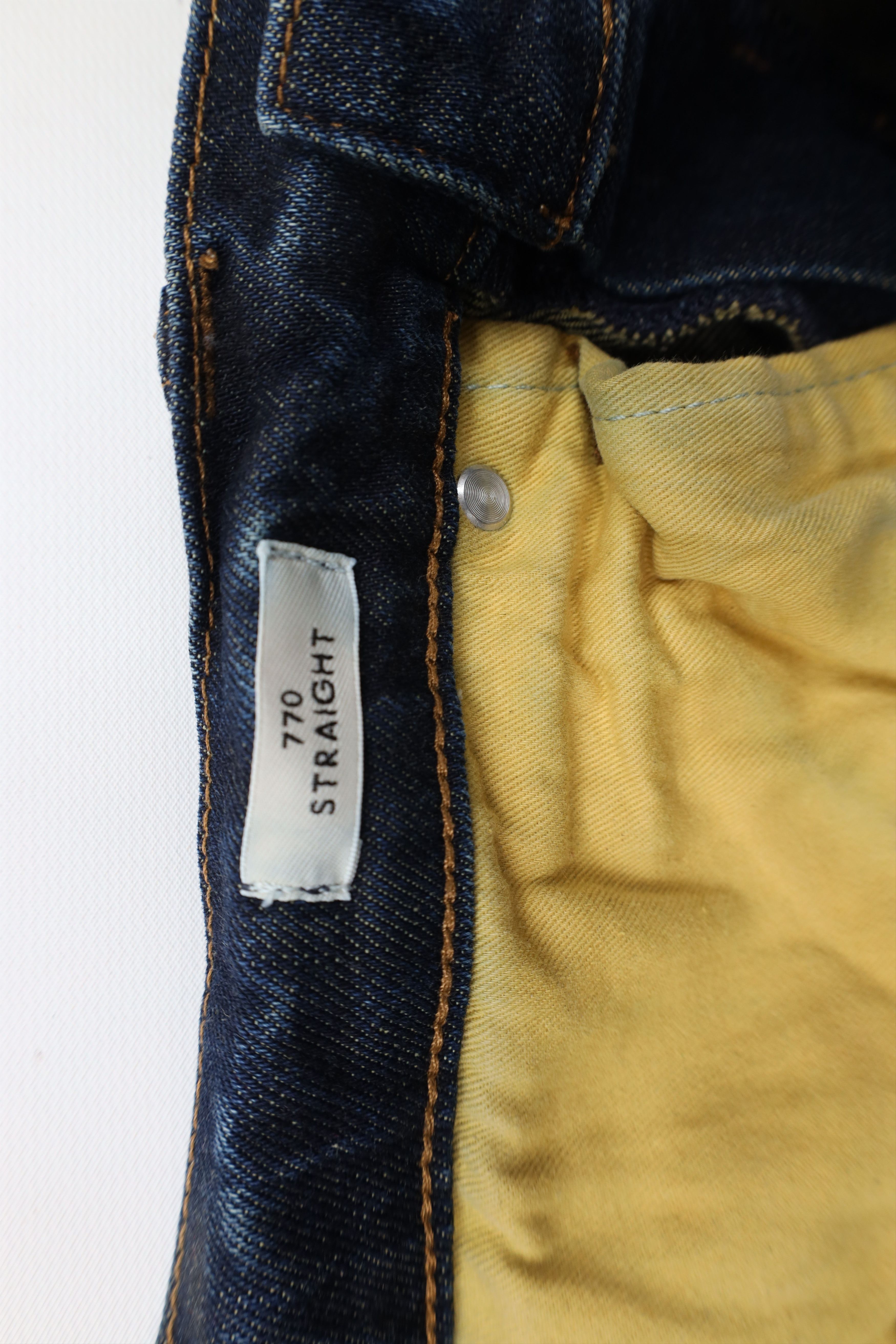 J.Crew × Vintage J Crew Stretch 770 Straight Leg Denim Jeans Dark Wash Blue Size US 32 / EU 48 - 9 Thumbnail