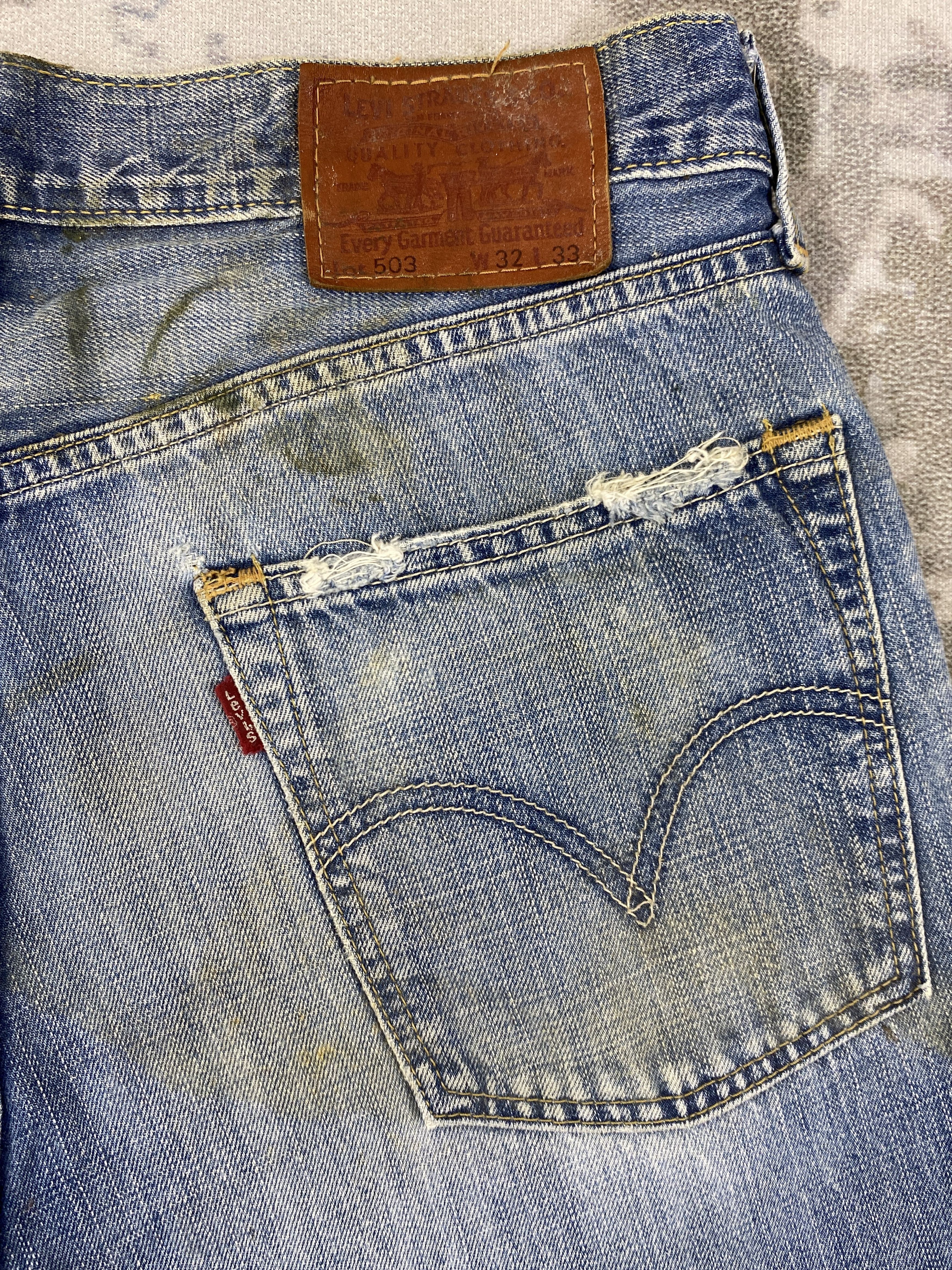 Levi's Distressed Blue Vintage Levi's 503 33x29.5 Denim -SJ160 Size US 33 - 11 Thumbnail