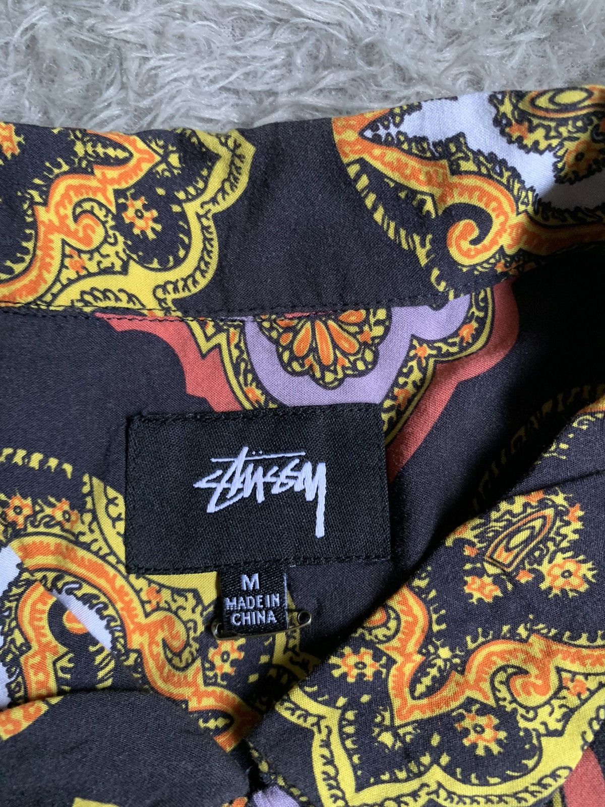 Stussy Stussy shield open collar rayon button shirt Size US M / EU 48-50 / 2 - 3 Thumbnail
