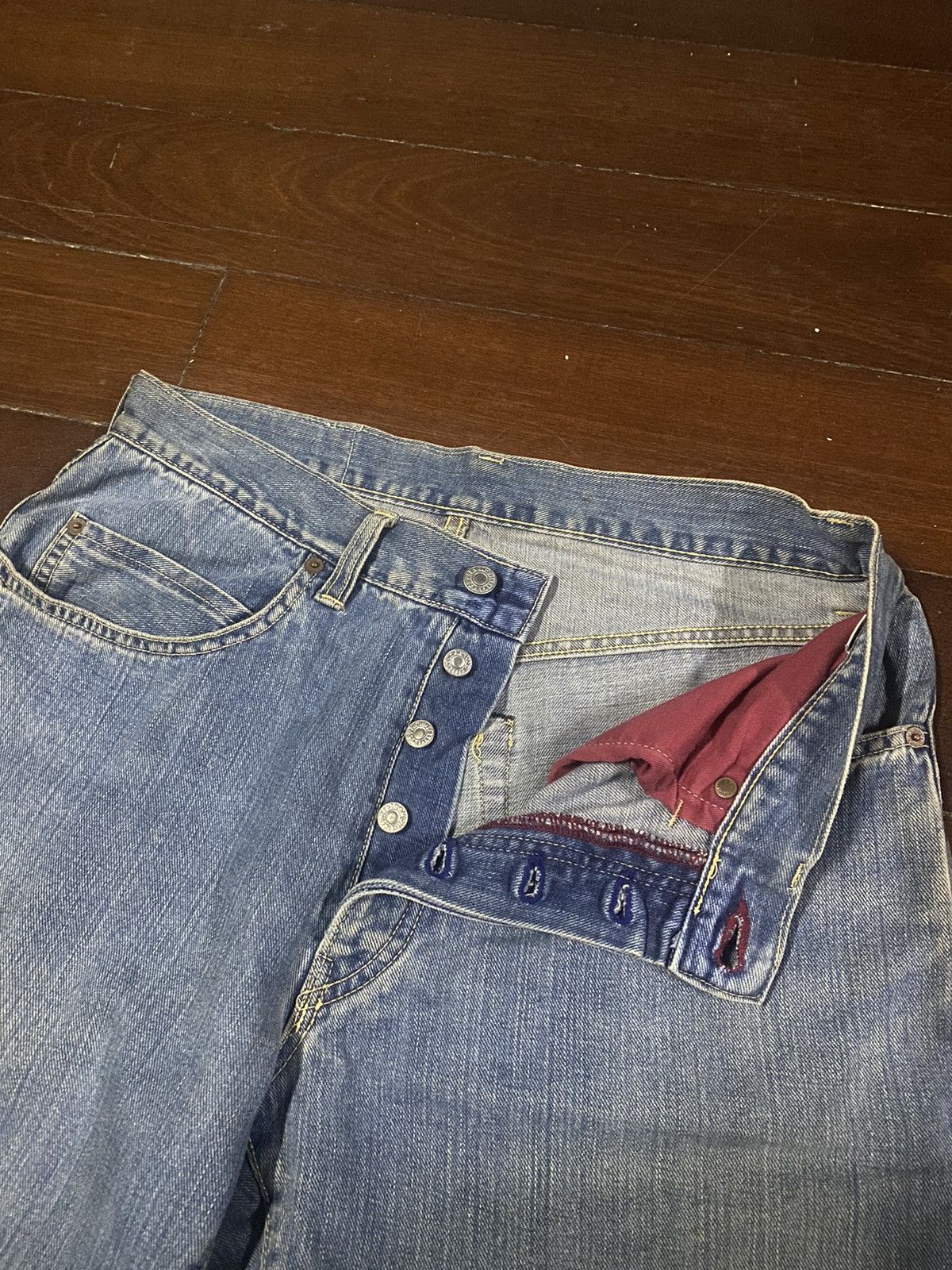 Blue Blue Japan × Japanese Brand × Vintage FIRE 🔥 Vintage HR Market Blue Blue selvedge distressed B-1 Size US 34 / EU 50 - 17 Thumbnail