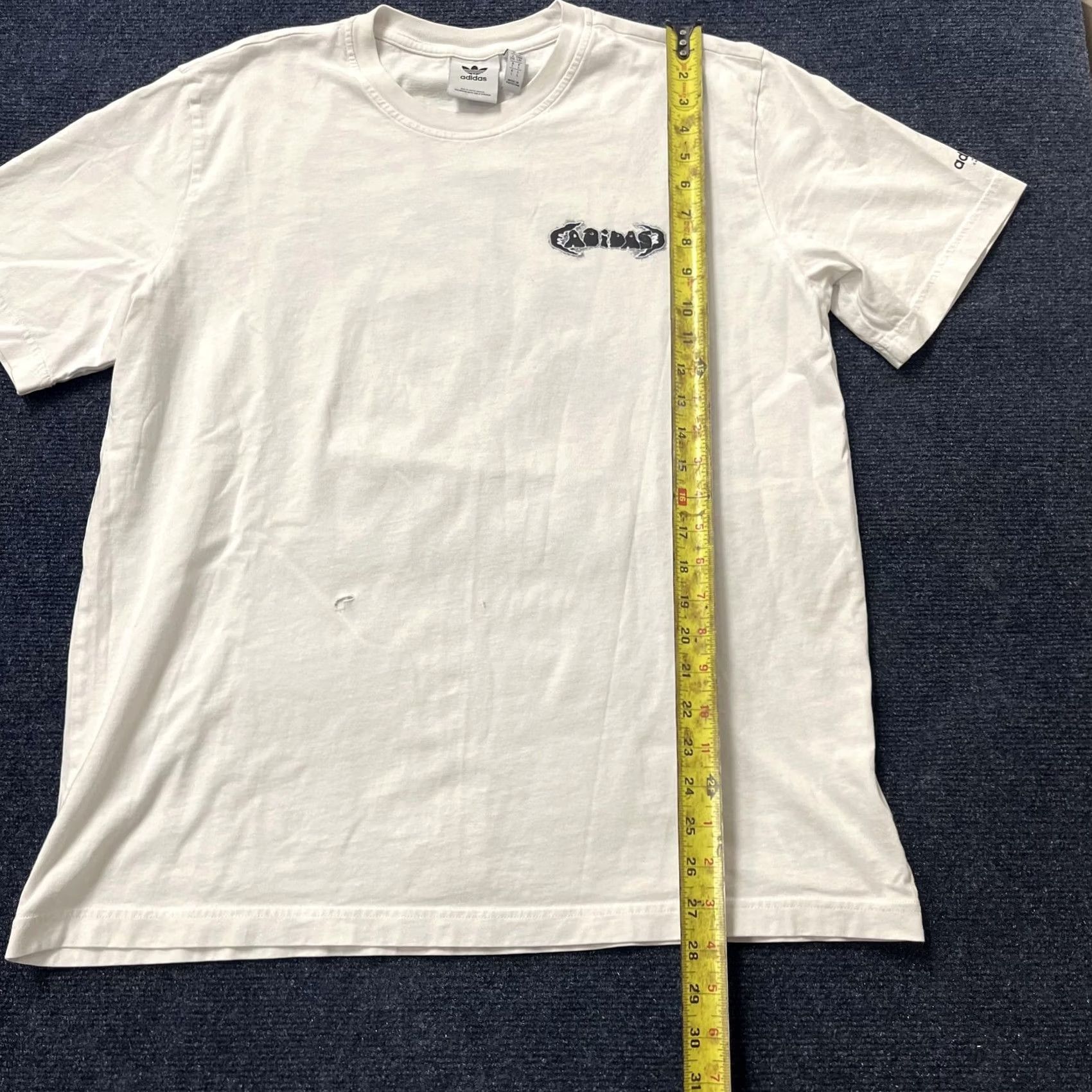 Adidas Adidas Originals Shirt Mens Large White 3 Stripe Back Print Graphic Tee T-Shirt Size US L / EU 52-54 / 3 - 7 Thumbnail