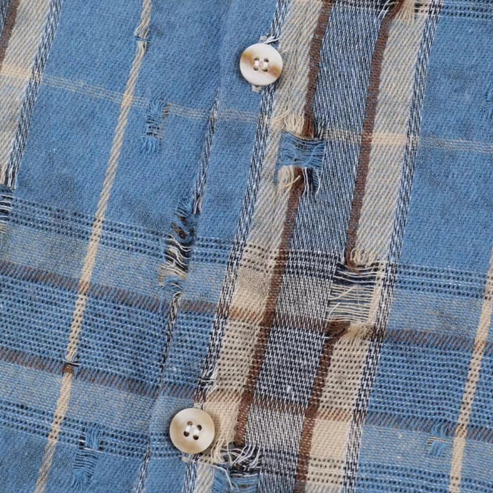 Japanese Brand Flannel Raw Edge Long Sleeve shirt Size US M / EU 48-50 / 2 - 8 Thumbnail