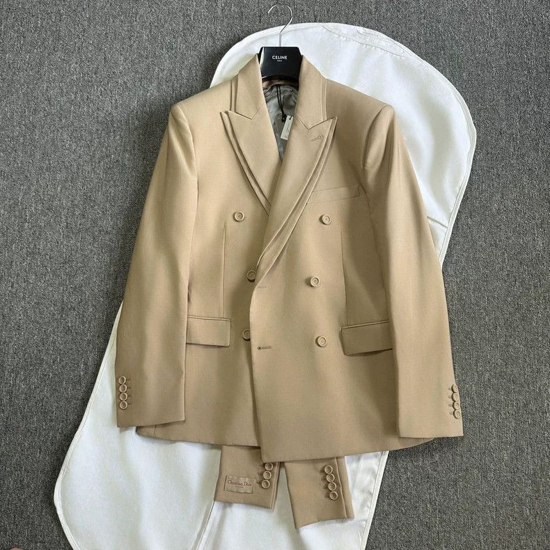 Dior Dior Khaki structure double collar suit Size US M / EU 48-50 / 2 - 1 Thumbnail