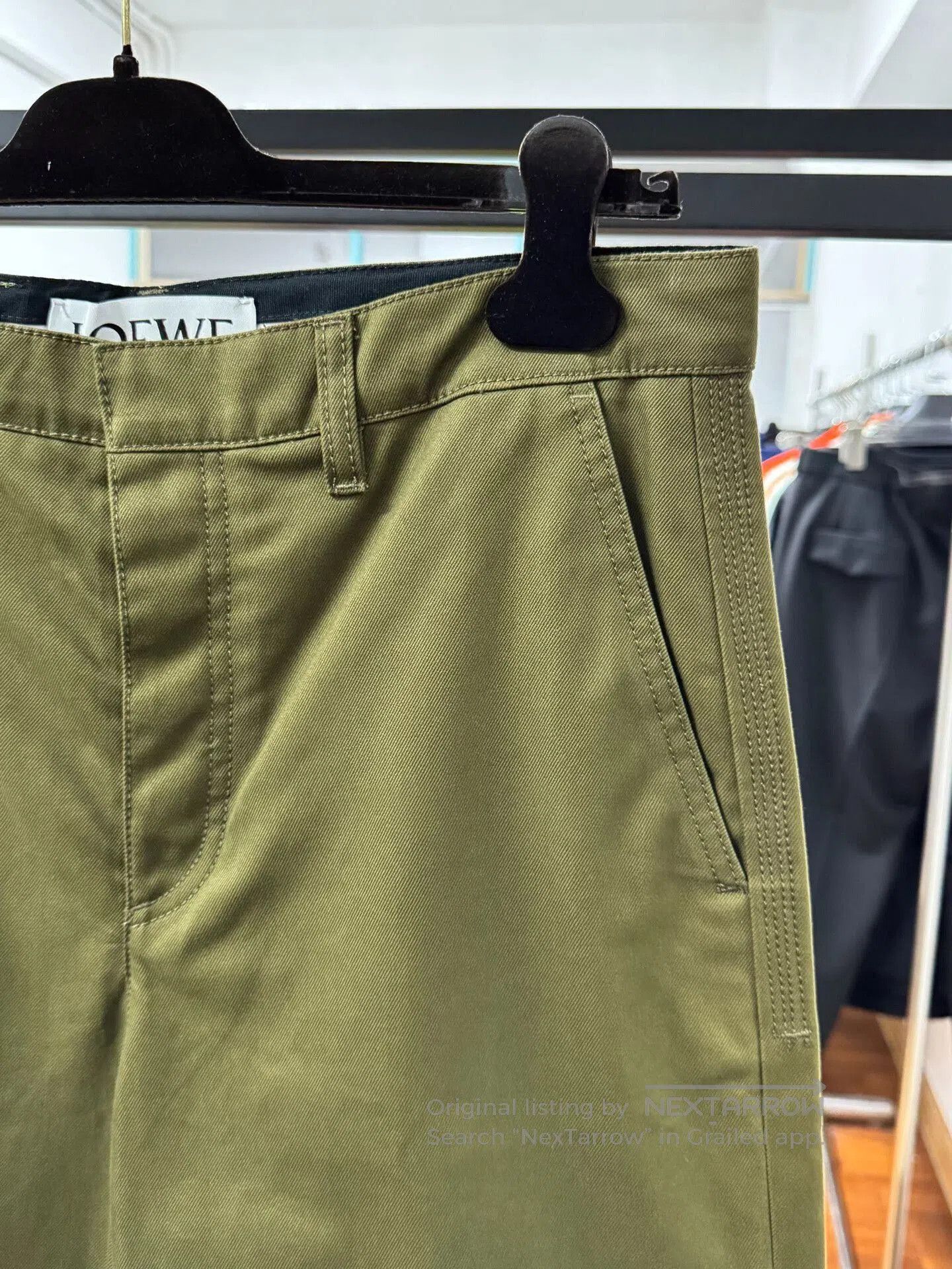 Loewe loewe men's relaxed casual trousers in khaki. Size US 32 / EU 48 - 3 Thumbnail