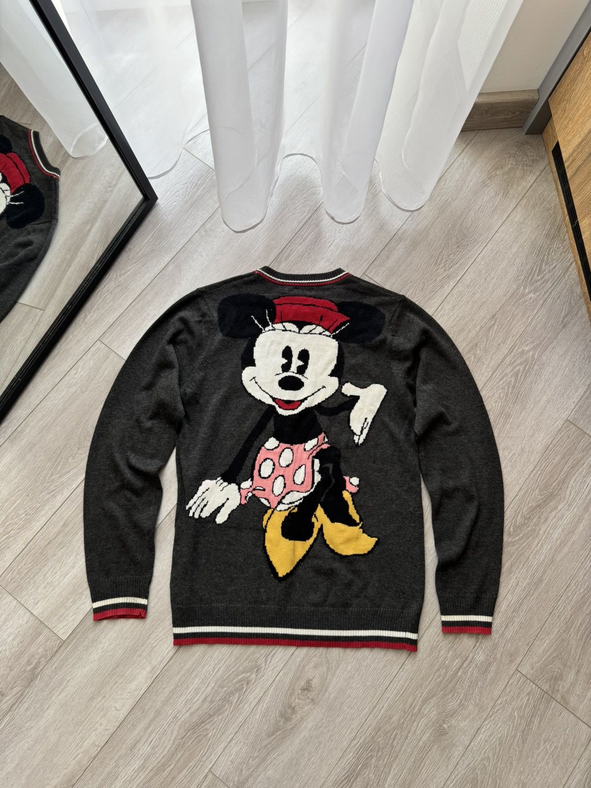 Disney Iceberg History Fantasia Mickey Knit Sweater (Cream) Size US S / EU 44-46 / 1 - 2 Thumbnail